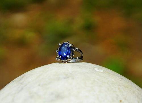 Nerezový prsten ...." Blue Queen " — foto 1