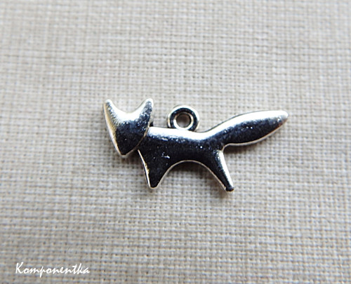 Kovový přívěsek liška starostříbro 20x10mm 2kusy