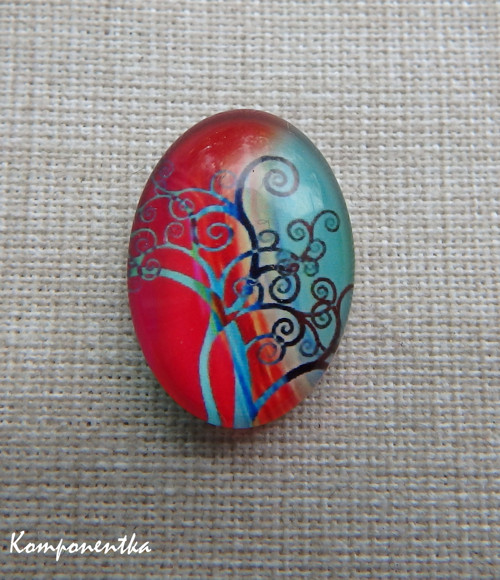 Skleněný kabošon 13x18mm 1kus