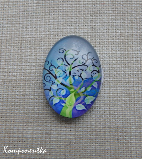 Skleněný kabošon 13x18mm 1kus