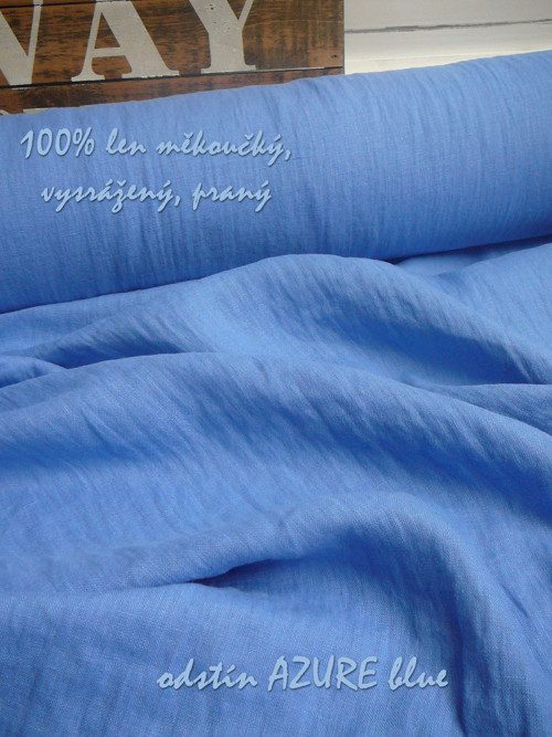 Odstín AZURE blue ..100% len metráž — foto 1