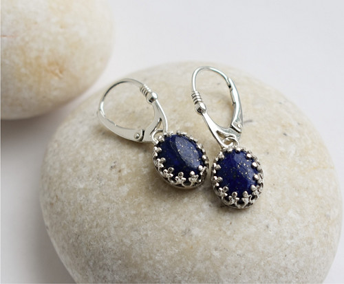 Náušnice Lapis lazuli - Ag — foto 1