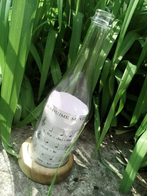 Radujme se vždy společně - lahvový svícen