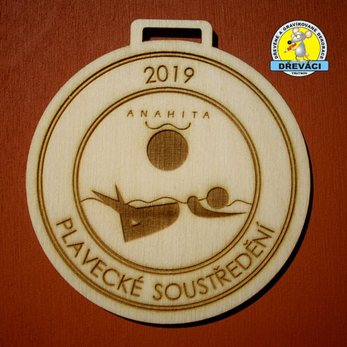 Dřevěné MEDAILE "Plavecké soustředění 2019"