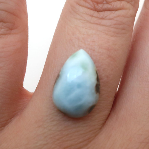 Kabošon larimar kapka 14,3mm — foto 1