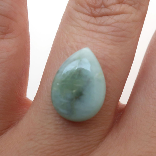 Kabošon larimar kapka 14,2mm — foto 1