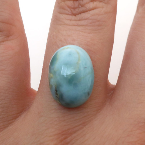 Kabošon larimar ovál 15,1mm — foto 1