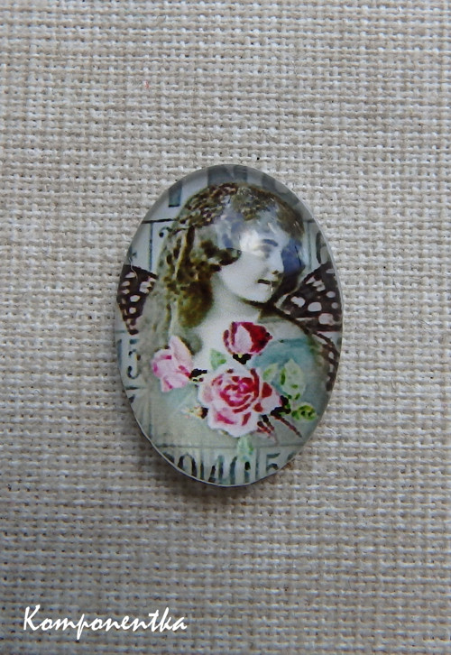 Skleněný kabošon 13x18mm 1kus