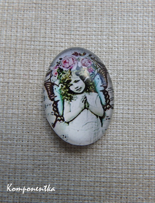 Skleněný kabošon 13x18mm 1kus