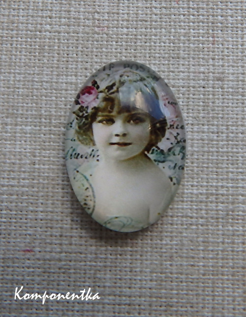 Skleněný kabošon 13x18mm 1kus