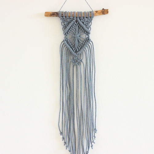 Šedomodré macramé střední — foto 1