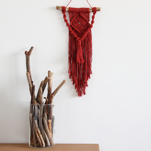 Hnědočervené macramé střední — foto 1