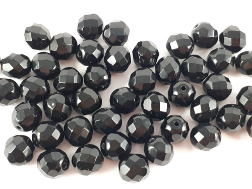 Černé broušené korálky 10 mm
