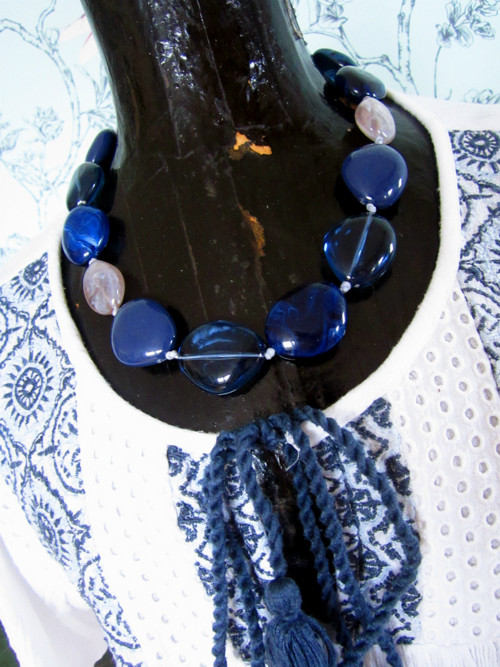 Náhrdelník blue jeans — foto 1