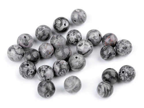 Minerální korálky mramor 8 mm (10ks)