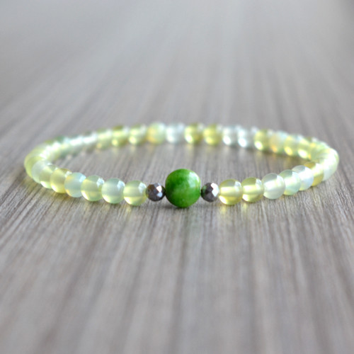 Jemný náramek ACHÁT GRAPE / NEFRIT LIME — foto 1