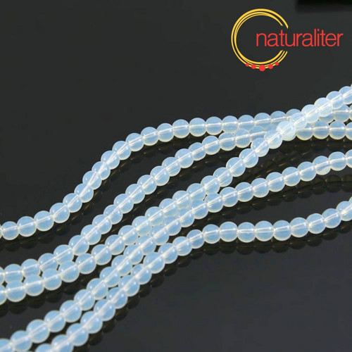 Opalit - synt.měsíční kámen korálky 4mm návl.32cm