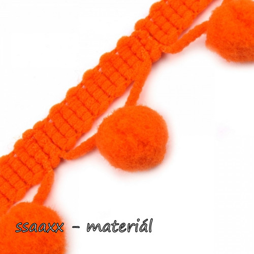 Prýmek 20mm ~ bambulka Ø10mm ~ oranžový