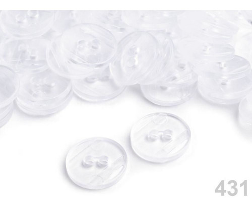 100ks 431) Transparent Knoflík Velikost 24",
