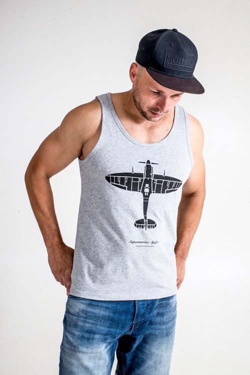 Spitfire pánské tílko šedý melír & černá — foto 1