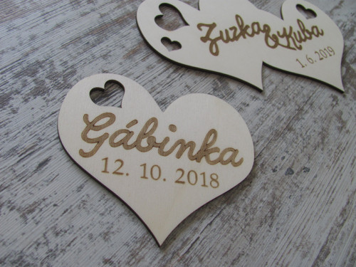 Srdíčka s informacemi o miminku 8,5x10 cm