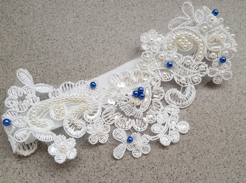 Krásný krajkový luxusní IVORY podvazek