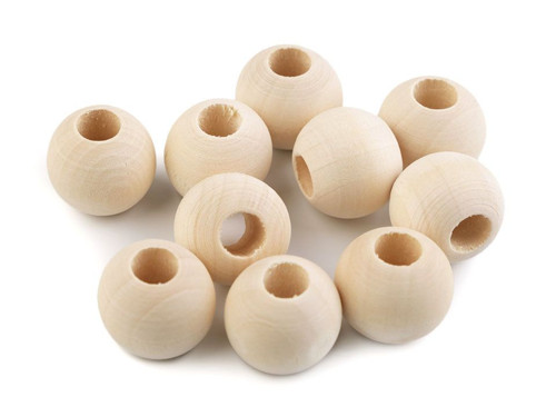 XXL BALENÍ Dřevěné korálky Ø20mm(50ks)-vel.průvlek