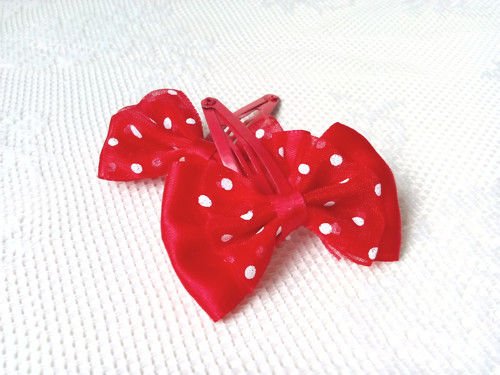 Pin Up sponky do vlasov (červená/biele bodky)