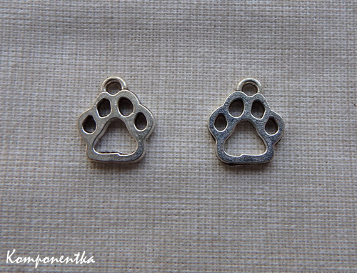 Kovový přívěsek tlapka 13x11mm 2kusy