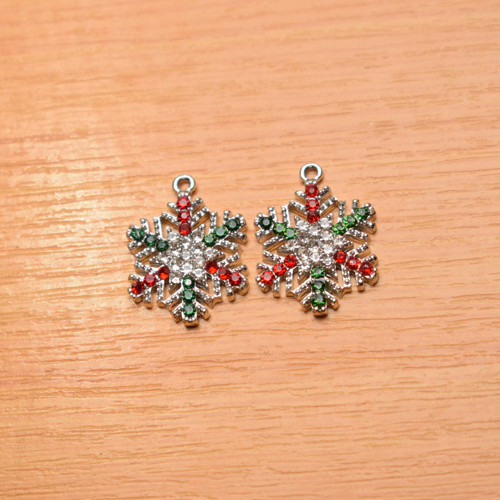 Vánoční vločka - starostříbro - 24x19mm — foto 1