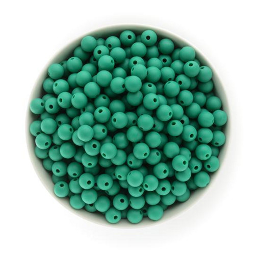 Silikonové korálky 9mm (10ks) - emerald — foto 1