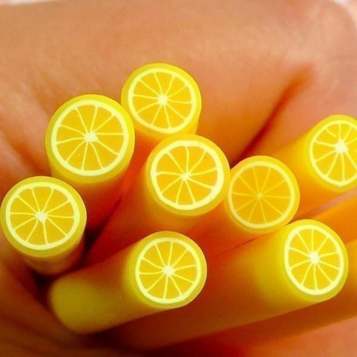FIMO tyčinky, žlutý citron, ovoce, dekorace na