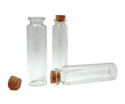 4lahv Transparent Skleněná Lahvička S Korkem 20x75