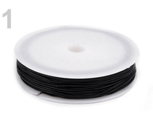 1ks Černá Pruženka / Gumička Kulatá Ø0,8mm,