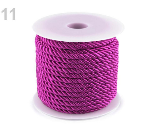 20m Fialová Purpura Šňůra Kroucená Ø5mm, Kroucené