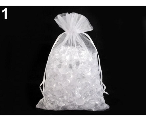 10ks Bílá Organza Dárkové Tašky 15x24cm, Tašky, De