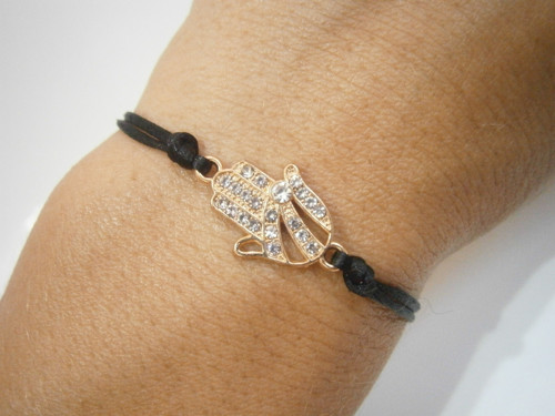 Elegantní náramek *Hamsa - štrasová* — foto 1