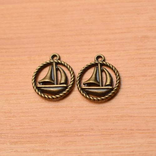 Lodička - stříbro - 18mm x 15mm