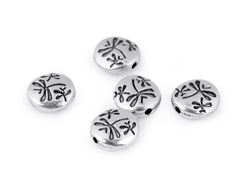 Kovový korálek vážka 11 mm (1ks)