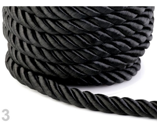 10m Černá Šňůra Kroucená Ø10mm, Kroucené