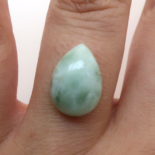 Kabošon larimar kapka 14,1mm — foto 1