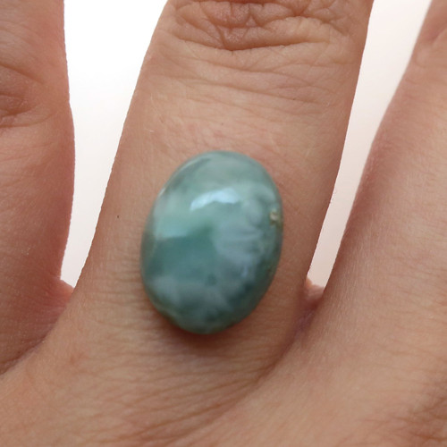 Kabošon larimar ovál 13,6mm — foto 1