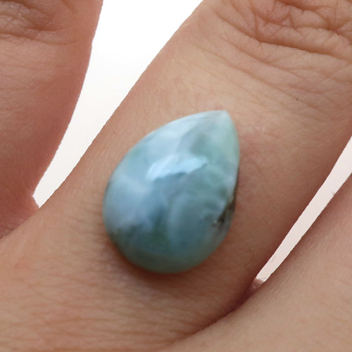 Kabošon larimar kapka 14,0 mm — foto 1