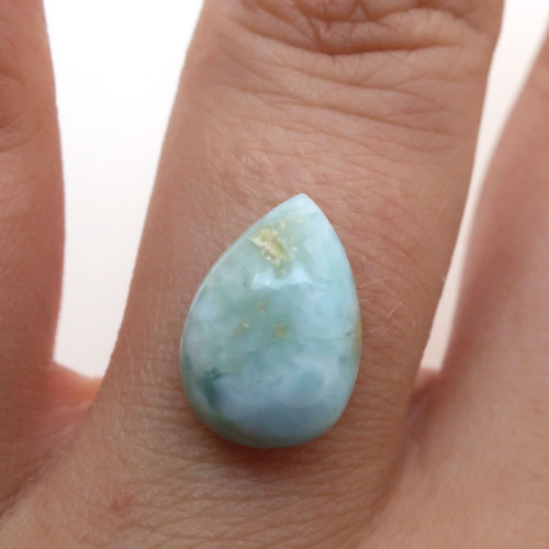 Kabošon larimar kapka 13,2mm — foto 1