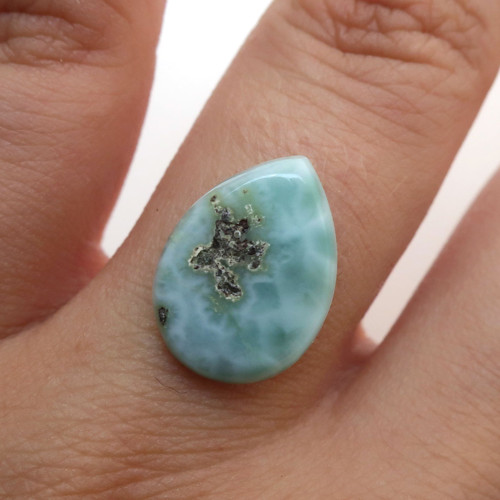 Kabošon larimar kapka 15,6mm — foto 1