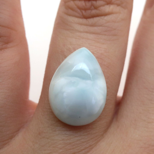 Kabošon larimar kapka 16,6mm — foto 1