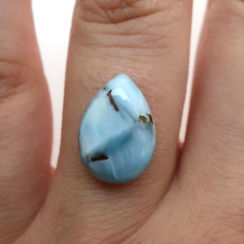 Kabošon larimar kapka 14,3mm — foto 1