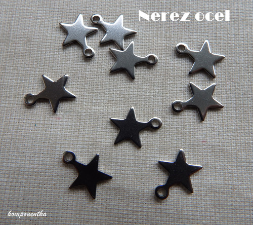Přívěšekhvězdička nerez ocel 10mm 2kusy
