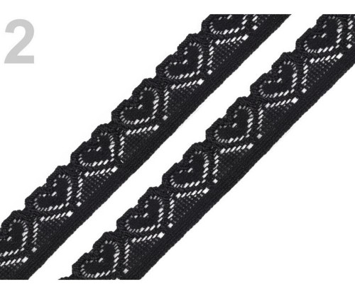 13.5m Black Elastická Krajka Šíře 17mm, Elastické