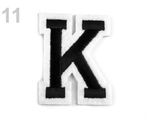 1ks "k" Černá Nažehlovačka Písmena,